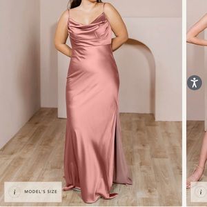 Revelry Skye Satin Dress - Desert Rose